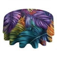 thumbnail image 4 of Colorful Leaf Pattern Round Tablecloth 60"x60",Wrinkle Wipeable Table Cloth for Kitchen Dining Room Picnic Patio Party, 4 of 6
