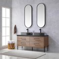 thumbnail image 3 of Trento 60" Double Concrete Sink Bath Vanity in North American Oak with Mirror, 3 of 12
