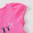 thumbnail image 6 of Quealent Toddler Baby Girl Back to School Dress Crayon Bow Embroidery Puff Sleeve Dresses Summer Clothes (Hot Pink, 18-24 Months), 6 of 9