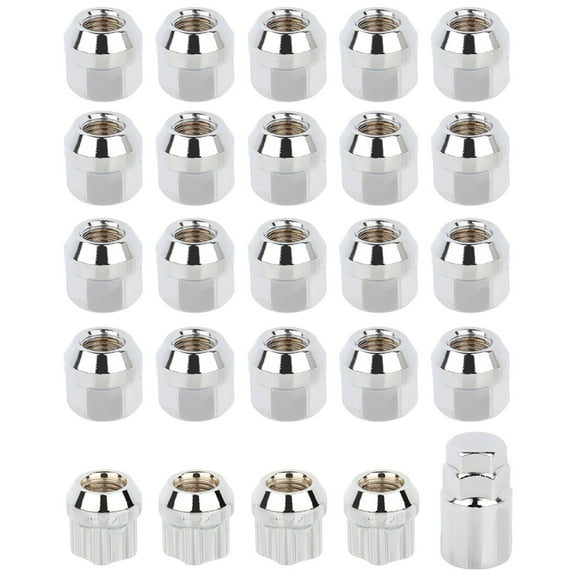 CCIYU Set of 20 Pcs Lug Nuts Chrome Factory Lug Nuts 12x1.5 Wheel Lug Nuts 0.83"*0.91" (with 1 Key) Open End Lug for Acura,for Buick,for Cadillac,for Chevrolet,for Dodge,for GMC,for Honda,for Hummer