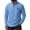 Blue, variant on Men's Half Zip Textured Pullover Long Sleeve Mock Neck Casual Top with Elbow Patch Detail for Fall Winter Daily Wear