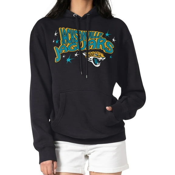 Women's Starter Black Jacksonville Jaguars Fireworks Fleece Pullover Hoodie