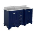 thumbnail image 2 of Nantucket 60" Double Bathroom Vanity with Royal Blue Cabinet and Carrara Marble Top, 2 of 6