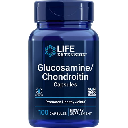 Life Extension Glucosamine/Chondroitin Capsules - Advanced Formula For Healthy Cartilage, Knee Support & Joints Strength - Gluten-Free, Non-GMO - 100 Capsules