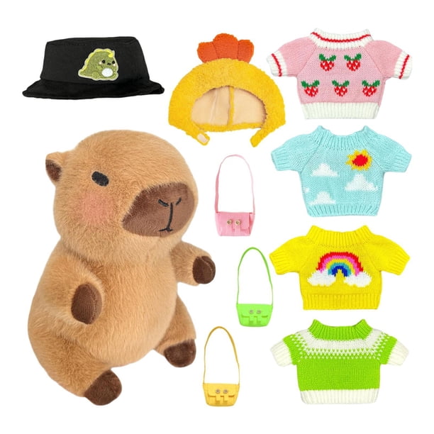Carpincho de peluche de juguete de carpincho de peluche lindo muñeco desmontable adornos de sofá animales de peluche abrazando juguete de peluche, Marrón