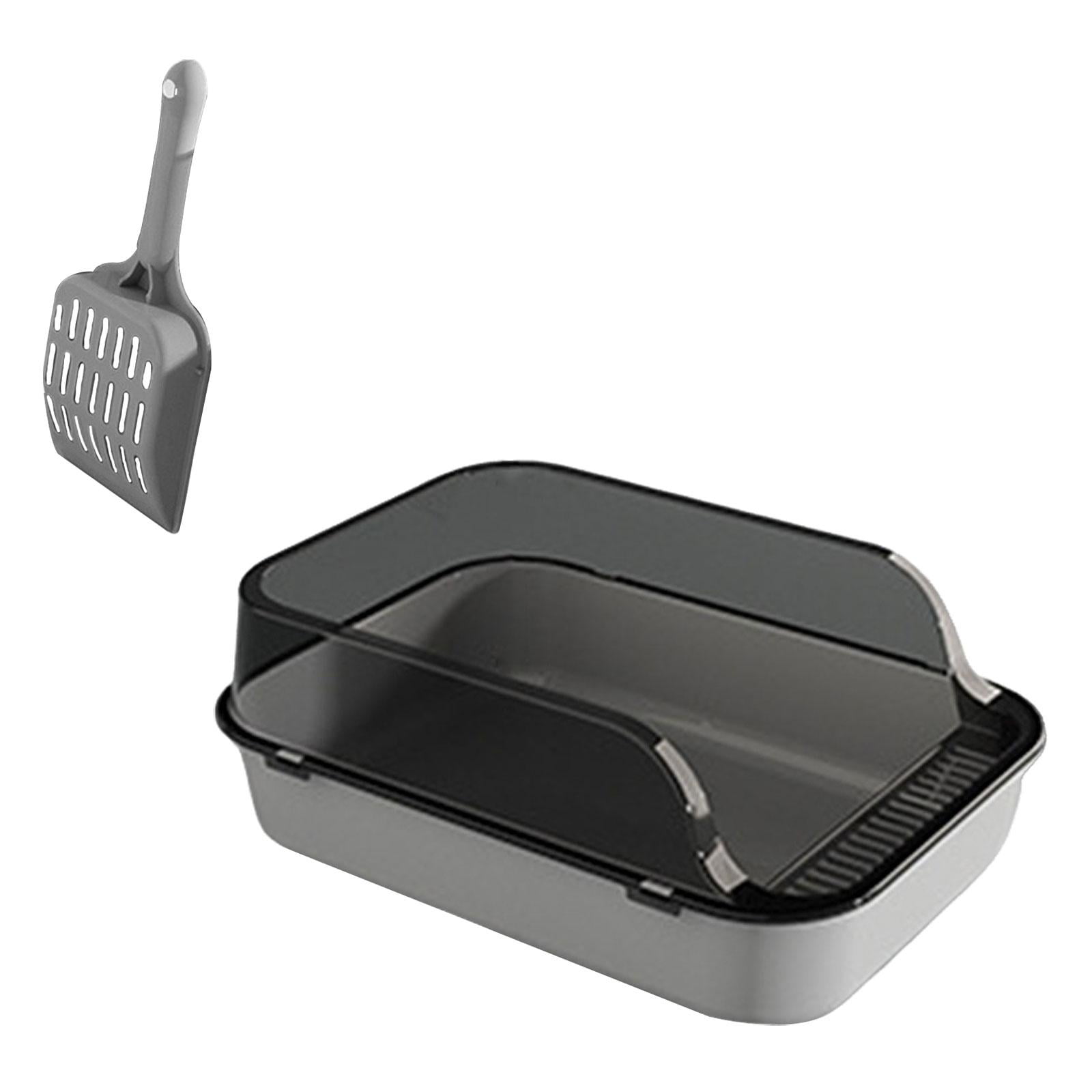 yotijay Cat Litter Box Toilet Travel Large Cat Litter Container Kitten Litter Pan Kitten Gray