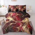 thumbnail image 1 of YST Abstract Marble Twin Comforter Set 7 Piece Red Gold Marble Fluid Bed In A Bag Watercolor Marbling Bedding Set For Kids Adults Stone Grain Bed Set Tie Dye Bedding Comforter Sets, 1 of 5