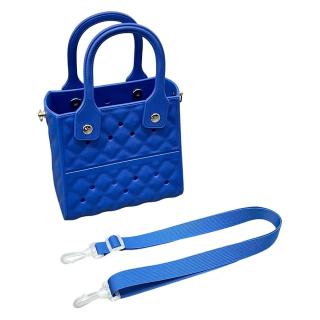 Tachiuwa Sac à Trous de Plage pour Femmes, Pochette de Rangement Respirante pour Piscines, Voyage, Gym, Bleu
