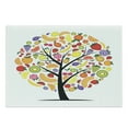 thumbnail image 1 of Fruit Cutting Board, Colorful Fruit Tree Silhouette with a Variety of Vegetarian Options Banana Orange, Decorative Tempered Glass Cutting and Serving Board, Large Size, Multicolor, by Ambesonne, 1 of 1