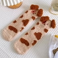 thumbnail image 4 of Bibifish Womens Crew Socks Cute Dog Pattern Plush Socks Soft Warm Fuzzy Comfy Fall Winter Cozy Sleeping Loungewear Socks For Ladies, 4 of 7