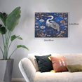 thumbnail image 2 of Naloa Blue Heron Floral Garden Print Canvas Picture,Wall Pictures, Modern Decorative Poster,Art Prints for Bedroom, Toilet, 40 x 30 cm, Built-in Wooden Frame, 2 of 6