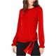 thumbnail image 1 of Blusa con lazo lateral Michael Kors Rojo Extragrande, 1 of 2