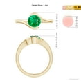 thumbnail image 5 of ANGARA Natural Semi Bezel-Set Solitaire Round Emerald Bypass Engagement Ring in 14K Yellow Gold for Women (Size-6.5mm) | May Birthstone, Anniversary, Jewelry Gift for Women | Natural Emerald Ring, 5 of 10