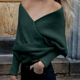 thumbnail image 2 of Alkepwun Womens Shawls and Wraps Dressy Casual Solid Color Asymmetric Cross Over Pullover Sweater Tippet Temperament Warm Knitted Cappa Long Sleeve V Neck Lightweight Cape Party Dinner Outfit, 2 of 5