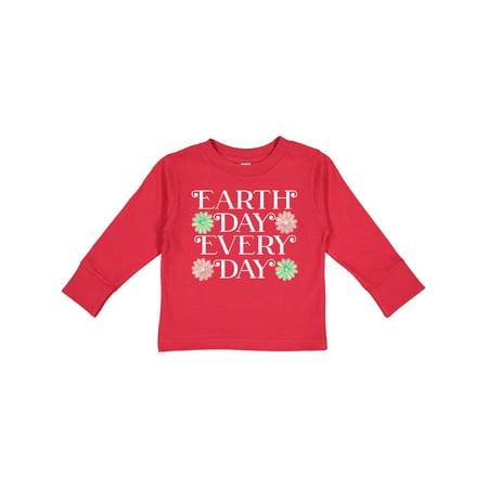 

Inktastic Earth Day Every Day- watercolor flowers Gift Toddler Boy or Toddler Girl Long Sleeve T-Shirt