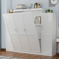 thumbnail image 6 of MODERNLUXE Full Size Murphy Bed,103.89" Large Murphy Bed Wall Bed with 2 Wardrobes and Storage Shelf,Space-Saving for Multipurpose Guest Room or Home Office, White, 6 of 9