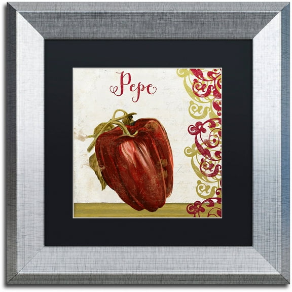 Trademark Fine Art "Cucina Italiana Vii" Canvas Art by Color Bakery Black Matte, Silver Frame
