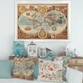 thumbnail image 3 of Designart 'Vintage Map of The World VIII' Vintage Framed Art Print, 3 of 4