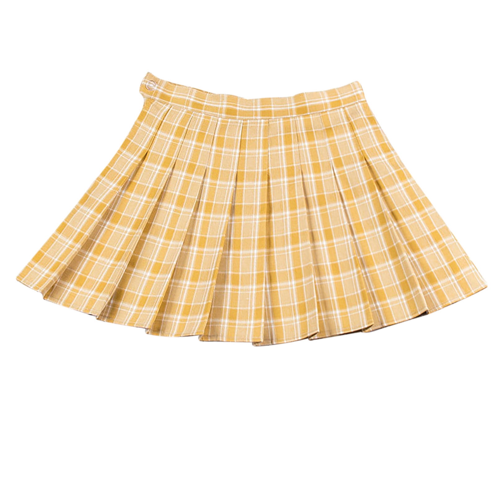 High waisted pleated skirt yellow hot sale