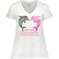 thumbnail image 3 of Inktastic You're Flippin' Fintastic Dolphins Women's Plus Size V-Neck T-Shirt, 3 of 5