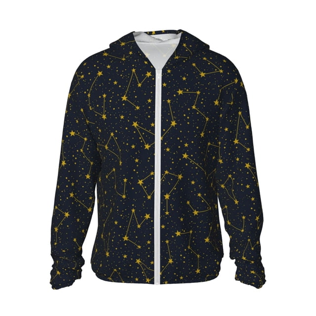Fotbe Constellation Chaqueta con Protección Solar UPF 50+ para Hombre y Mujer, Camisa con Capucha y Bolsillos-Medium