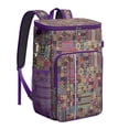 thumbnail image 1 of Geometric Insulated Cooler Backpack - 20L Soft Cooler Bag, Plaid Design for Outdoor Adventures, 1 of 5