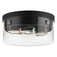 thumbnail image 2 of Globe Electric 2-Light Matte Black Indoor Flush Mount Ceiling Light Brass Accents Glass Shade, 2 of 5