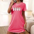 thumbnail image 2 of Tnhcen Inclusive Plus Size Halloween Sleepwear Funny Cartoon Print Short Sleeve Dress Round Neck Stretchy Polyester Spandex S-2XL for Every Woman, 2 of 5