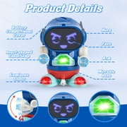 Kivdit Robot Toys for Kids,Intelligent Electronic Walking Dancing Robot Toys with Flashing Lights and Music for age 3+ Boys Girls Holiday Gift Present