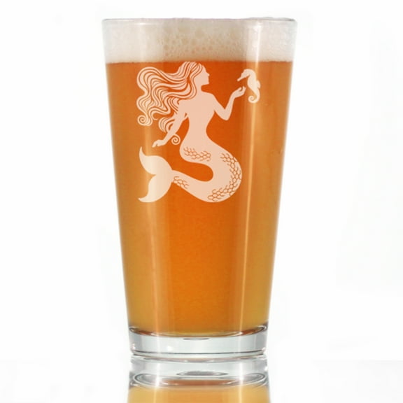 Bevvee Pint Glass 16 oz Mermaid Mermaid Enthusiast Gifts Beer Glasses