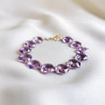 thumbnail image 3 of Natural Purple Amethyst Bracelet, 14K Solid Yellow Gold Amethyst Bracelet, February Birthstone Bracelet, Purple Amethyst Jewelry, 3 of 6