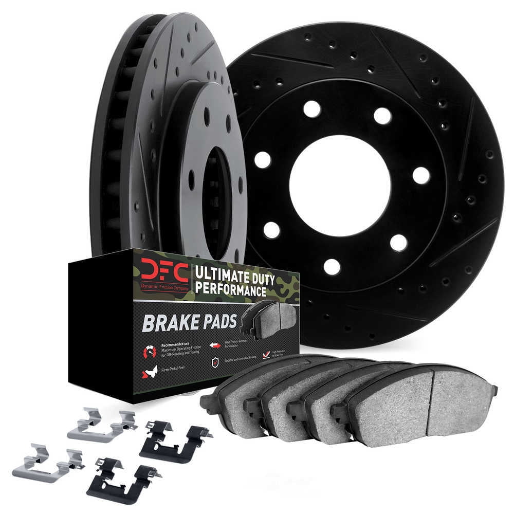 DFC 5000 Euro Ceramic Brake Pads and Hardware Kit - Archived 8412-54076 DFC Rotors-Drilled and