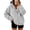 Light Gray, variant on Womens Hoodies Oversized Long Sleeve Sweatshirt Full Zip Fall Jacket with Kangaroo Pocket