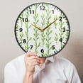thumbnail image 5 of Acrylic Wall and Table Clock Vertical Green Sprigs 9.5in Modern Decor with Golden Hands, 5 of 12