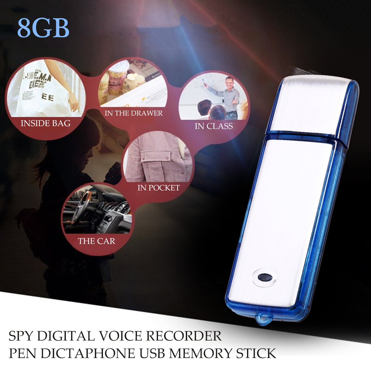 Renewed Tiny Digital Voice Activated Recorder by Dictopro Record Lectures & Meetings Durable HQ Recording from Far Away 8G 582H Playback USB Automatic Noise Reduction Sensitive Microphone 