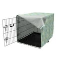 thumbnail image 3 of Tropical Dog Crate Cover, Monstera Coconut Palm Leaves in Soft Tones Paradise Forest Jungle Botany, Easy to Use Pet Kennel Cover Small Dogs Puppies Kittens, 7 Sizes, Pale Blue and Khaki, by Ambesonne, 3 of 6