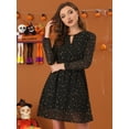 thumbnail image 4 of Vestido Acampanado Allegra K con Cuello En V Vintage Dorado Metálico Brillante Negro XL, 4 of 6