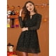 thumbnail image 4 of Vestido Acampanado Allegra K con Cuello En V Vintage Dorado Metálico Brillante Negro XL, 4 of 6