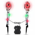 thumbnail image 6 of Toodour Halloween Pathway Lights Outdoor, Battery Operated Halloween Skeleton Hands with Light Up Eyeballs & Spiders, Waterproof Halloween Decor for Walkway Garden Yard Lawn, Red, 6 of 9