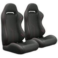 thumbnail image 3 of Yesurprise 2Pcs Universal Racing Bucket Seats PVC Leather Adjustable Seats with Sliders Comfortable Ergonomic Backrest Reclinable Racing Seats (Not Including Seat Bracket), 3 of 8