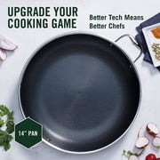 HexClad 14 inch Hybrid Stainless Steel Frying Pan with Glass Lid, Nonstick