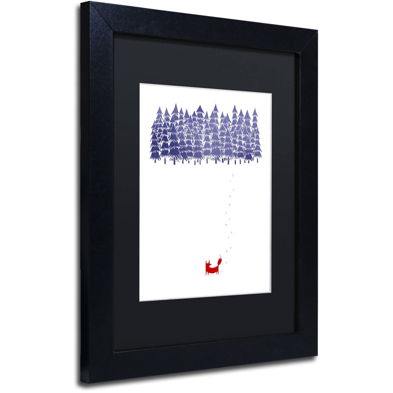 Trademark Fine Art 'Alone In The Forest' Canvas Art by Robert Farkas, Black Matte, Black Frame