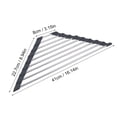 thumbnail image 3 of Triangle Sink Corner Dish Drying Rack, Roll-Up Stainless Steel, Multipurpose Over-Sink Drain Mat, Heat-Resistant, Space-Saving, For Kitchen, 1pc Rack, 3 of 6