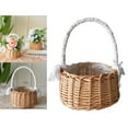 thumbnail image 4 of Rattan Storage Basket with Handles Flower Laundry Basket Storage Bin, 4 of 8