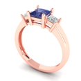 thumbnail image 2 of Three-Stone Engagement Ring for Women - 1.11ct Simulated Tanzanite in 14K Rose Gold Promise Ring, 2 of 6