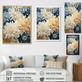 thumbnail image 4 of Designart "Blooming Mums In Blue And Gold Minimalism III" Mums Floater Framed Wall Decor, 4 of 5