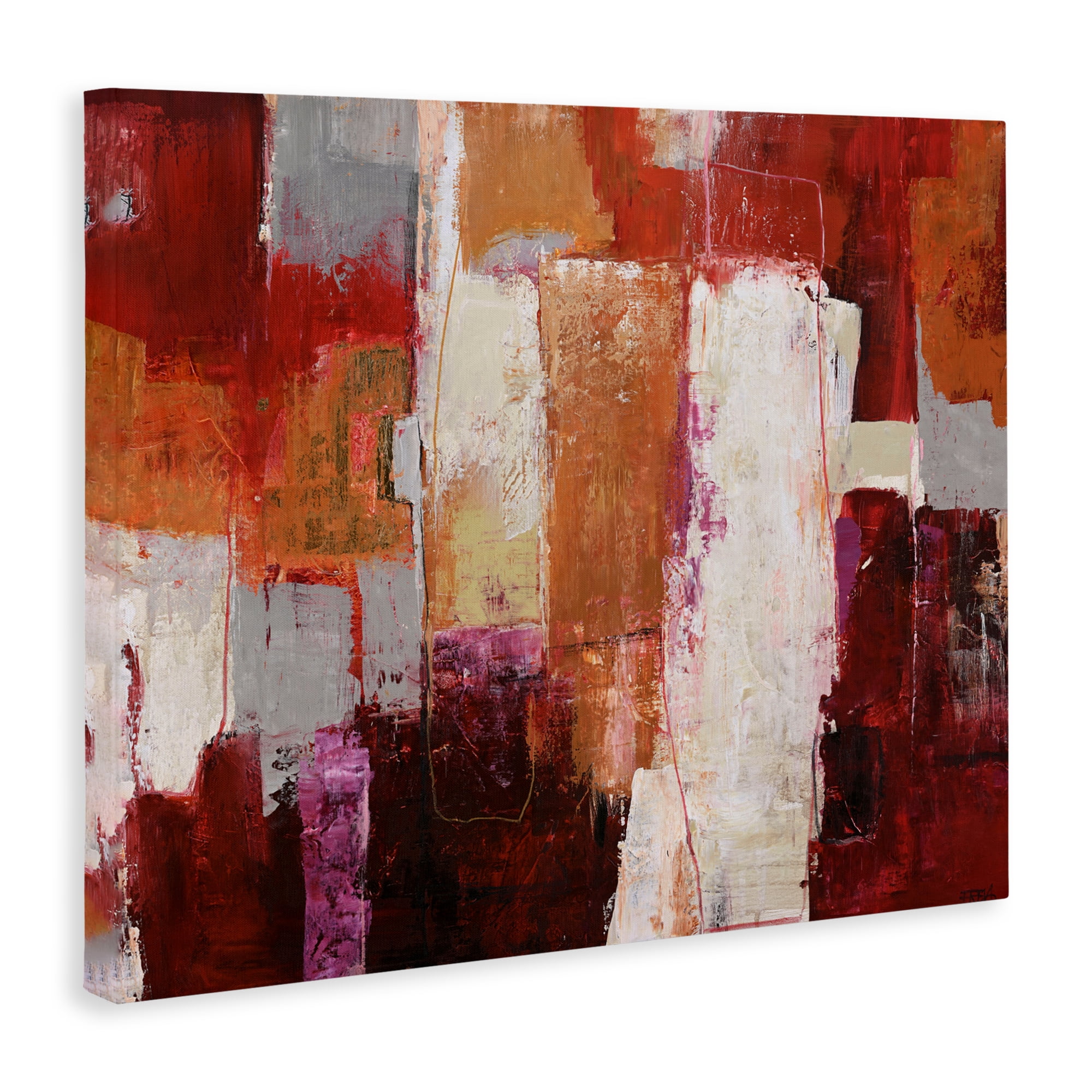 Deconstructed City Abstract Canvas Wall Art, design by Design Fabrikken