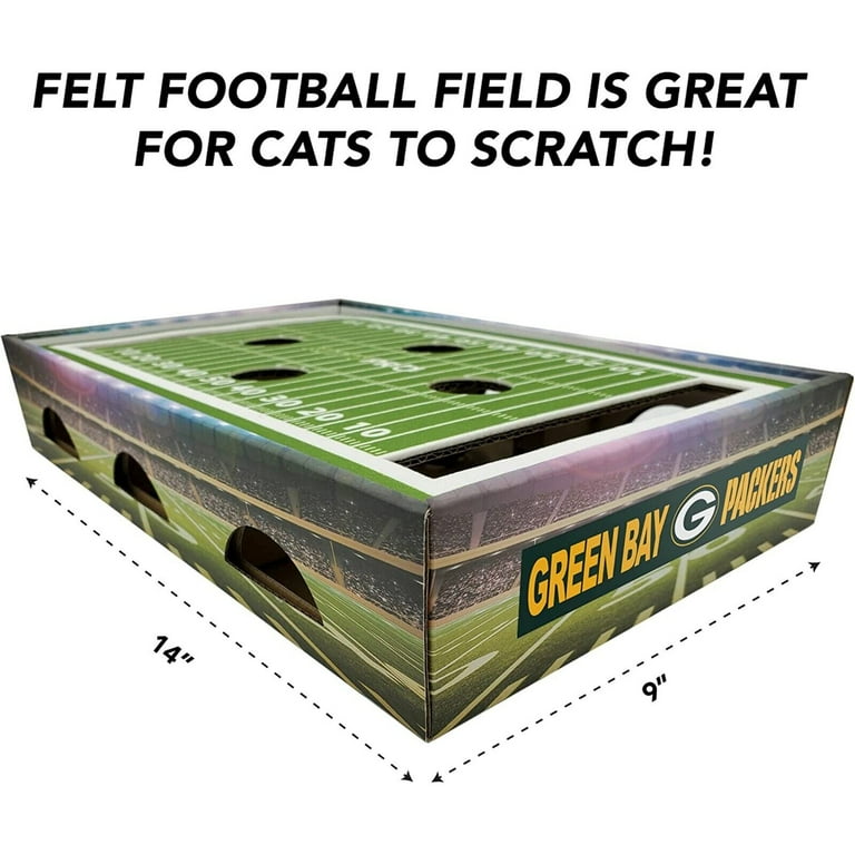 Pets First NFL Green Bay Packers Cat Scratcher Box Football Field