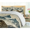 thumbnail image 5 of Ambesonne Leopard Duvet Cover Set, Boho Mountains and Wild Cat, King, Cadet Blue and Sand Brown, 5 of 6