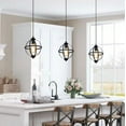 thumbnail image 6 of Black Pendant Light Modern Globe 1-Light 9.5 in. Cage Geometric Kitchen Island Foyer Pendant Chandelier, 6 of 6